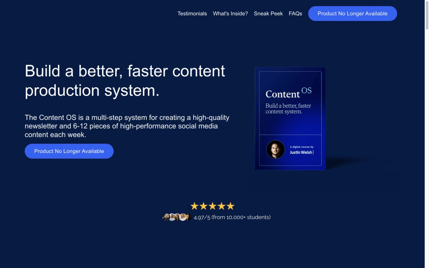 The Content Operating System 课程页说明面向创作者的内容生产系统